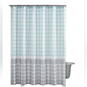MAINSTAYS ORBIT PRINTED STANDARD SIZE SHOWER CURTAIN - BLUE GEOMETRIC 🩶